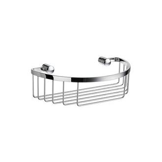 Smedbo DK2011 9 in. Wall Mounted Single Level Rounded Shower Basket in Polished Chrome from the Sideline Collection
